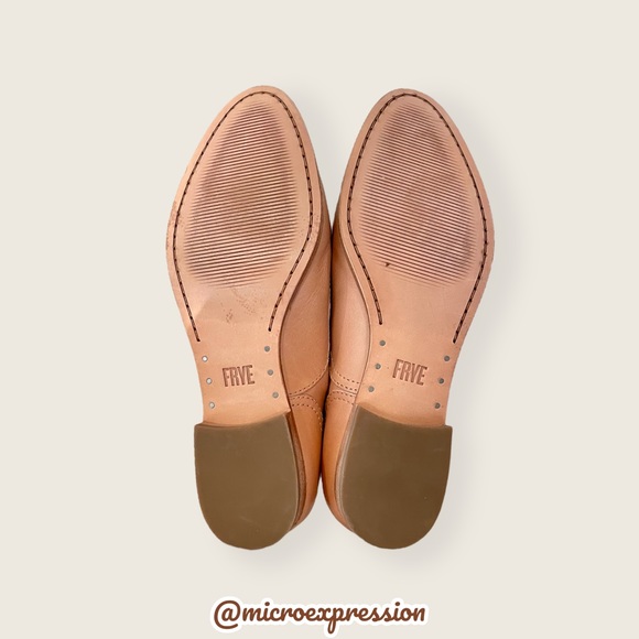 $328 Frye Grace Oxford Light Pink Real Leather Lace Up Casual Formal Work Flat - Picture 15 of 16